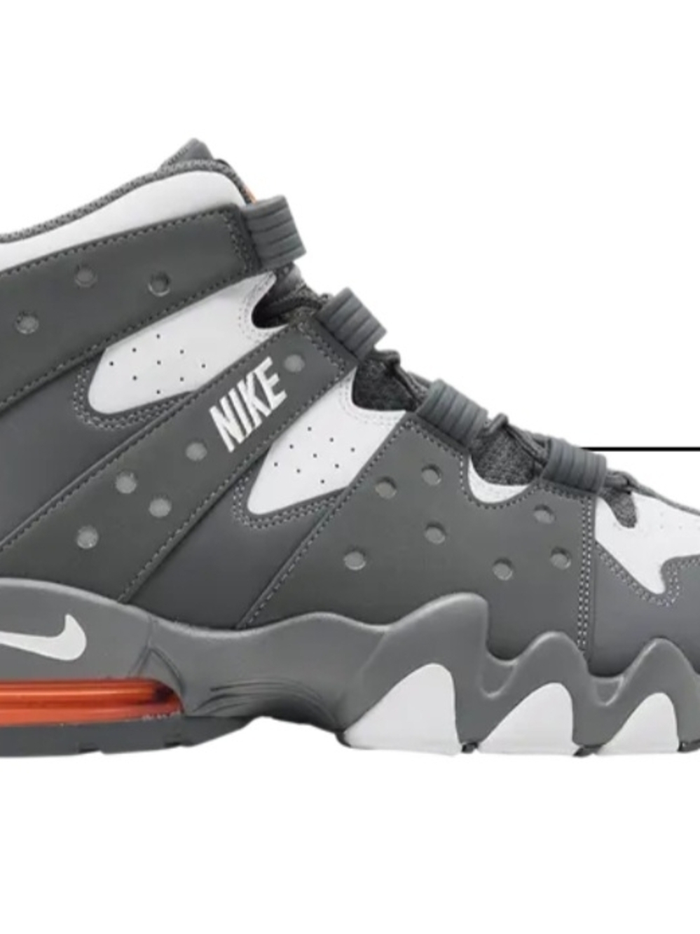 Nike Gray, White & Orange Air-Cushioned Mid-Top Sneaker
